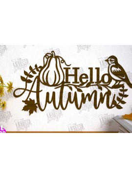 Intra απο ξύλο plywood 3mm-4mm πάχος Φθινοπωρινή Τέχνη τοίχου | Φθινοπωρινό σημάδι | CNC Δίασταση 40x40 cm INTRAFABR-103046620