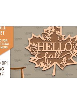 Intra απο ξύλο plywood 3mm-4mm πάχος Σχέδιο κοπής με λέιζερ τέχνης τοίχου φθινοπώρου Δίασταση 40x40 cm INTRAFABR-101754027