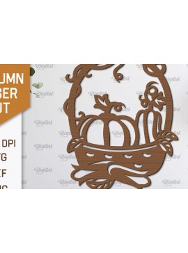 Σετ των 2 Intra απο ξύλο plywood 3mm-4mm πάχος Φθινοπωρινή διακόσμηση τοίχου με λέιζερ. Φθινοπωρινό Δίασταση 30x20 cm INTRAFABR-101606891