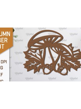 Σετ των 2 Intra απο ξύλο plywood 3mm-4mm πάχος Φθινοπωρινή διακόσμηση τοίχου με λέιζερ. Φθινοπωρινό Δίασταση 30x20 cm INTRAFABR-101606660