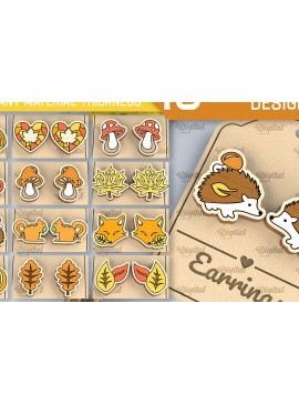 Σετ των 3 Intra απο ξύλο plywood 3mm-4mm πάχος Φθινοπωρινά Ξύλινα Σκουλαρίκια κοπής με λέιζερ Δίασταση 3x3 cm INTRAFABR-103709208