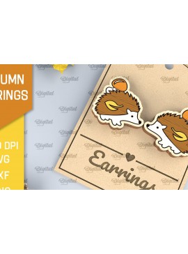 Σετ των 3 Intra απο ξύλο plywood 3mm-4mm πάχος Φθινοπωρινά Ξύλινα Σκουλαρίκια Σχέδιο κοπής με λέιζερ Δίασταση 3x3 cm INTRAFABR-103705943