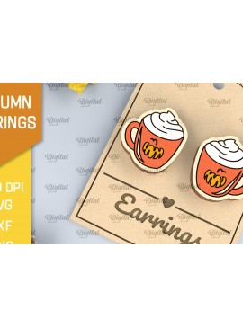 Σετ των 3 Intra απο ξύλο plywood 3mm-4mm πάχος Φθινοπωρινά Ξύλινα Σκουλαρίκια Σχέδιο κοπής με λέιζερ Δίασταση 3x3 cm INTRAFABR-103706330