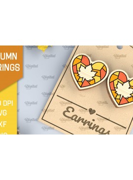 Σετ των 3 Intra απο ξύλο plywood 3mm-4mm πάχος Φθινοπωρινά Ξύλινα Σκουλαρίκια Σχέδιο κοπής με λέιζερ Δίασταση 3x3 cm INTRAFABR-103706482