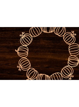 Σετ των 2 Intra απο ξύλο plywood 3mm-4mm πάχος Φθινοπωρινό στεφάνι με λέιζερ Δίασταση 15x15 cm INTRAFABR-105624795