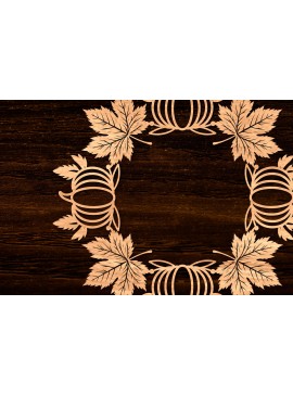 Σετ των 2 Intra απο ξύλο plywood 3mm-4mm πάχος Φθινοπωρινό στεφάνι με λέιζερ Δίασταση 15x15 cm INTRAFABR-105624678