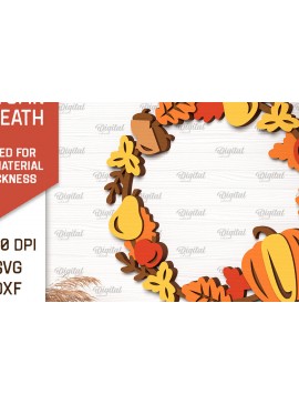 Σετ των 2 Intra απο ξύλο plywood 3mm-4mm πάχος Φθινοπωρινό στεφάνι με λέιζερ. Φθινοπωρινό στεφάνι Δίασταση 30x20 cm INTRAFABR-102965074