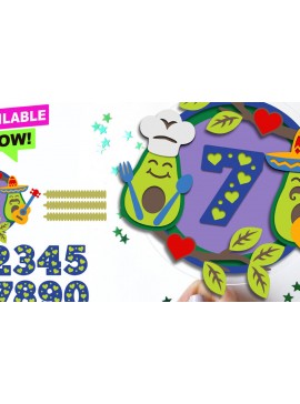 Σετ των 2 Intra απο ξύλο plywood 3mm-4mm πάχος Avocado Cake Topper 3D Δίασταση 15x15 cm INTRAFABR-117206721