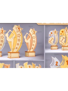 Σετ των 2 Intra απο ξύλο plywood 3mm-4mm πάχος Award Cut . Wood Trophy Δίασταση 30x20 cm INTRAFABR-83372152