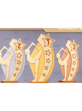 Σετ των 2 Intra απο ξύλο plywood 3mm-4mm πάχος Βραβείο . Wood Trophy Δίασταση 30x20 cm INTRAFABR-83371783