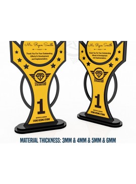 Σετ των 2 Intra απο ξύλο plywood 3mm-4mm πάχος Award Trophy κοπής με λέιζερ Δίασταση 15x15 cm INTRAFABR-119476527
