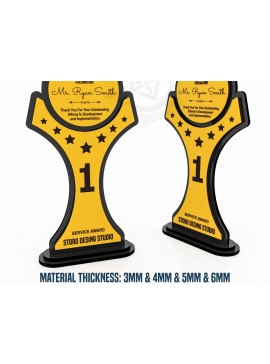 Σετ των 3 Intra απο ξύλο plywood 3mm-4mm πάχος Award Trophy κοπής με λέιζερ Δίασταση 7x1 cm INTRAFABR-119476528