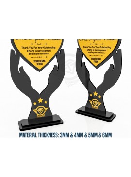 Σετ των 2 Intra απο ξύλο plywood 3mm-4mm πάχος Award Trophy κοπής με λέιζερ Δίασταση 15x15 cm INTRAFABR-119476525