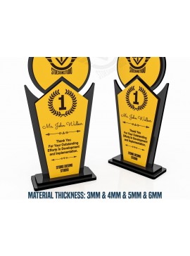 Σετ των 3 Intra απο ξύλο plywood 3mm-4mm πάχος Award Trophy κοπής με λέιζερ Δίασταση 9x1 cm INTRAFABR-119476534