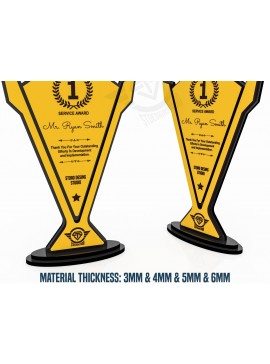 Σετ των 3 Intra απο ξύλο plywood 3mm-4mm πάχος Award Trophy κοπής με λέιζερ Δίασταση 9x1 cm INTRAFABR-119476529