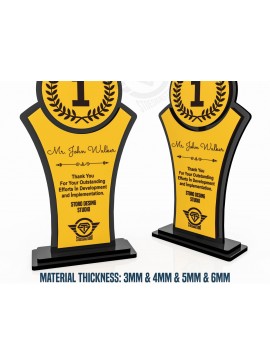 Σετ των 2 Intra απο ξύλο plywood 3mm-4mm πάχος Award Trophy κοπής με λέιζερ Δίασταση 15x15 cm INTRAFABR-119476536