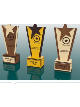 Σετ των 2 Intra απο ξύλο plywood 3mm-4mm πάχος Award Trophy , Wood Award Δίασταση 15x15 cm INTRAFABR-52603027
