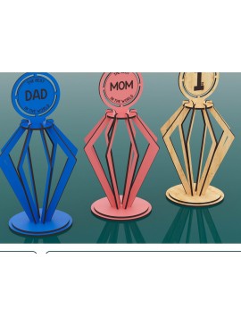 Σετ των 2 Intra απο ξύλο plywood 3mm-4mm πάχος Award Trophy , Wood Award Δίασταση 15x15 cm INTRAFABR-49941969
