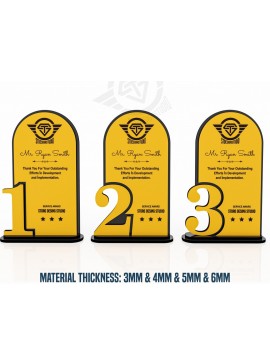 Σετ των 3 Intra απο ξύλο plywood 3mm-4mm πάχος Award Trophy κοπής με λέιζερ Δίασταση 7x1 cm INTRAFABR-119476526