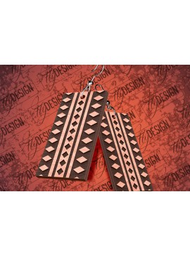 Σετ των 3 Intra απο ξύλο plywood 3mm-4mm πάχος Σκουλαρίκια Aztec Δίασταση 3x3 cm INTRAFABR-79292909