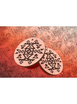 Σετ των 3 Intra απο ξύλο plywood 3mm-4mm πάχος Σκουλαρίκια Aztec Δίασταση 3x3 cm INTRAFABR-78991187