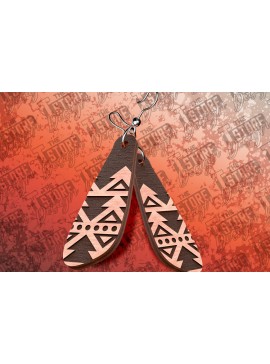 Σετ των 3 Intra απο ξύλο plywood 3mm-4mm πάχος Σκουλαρίκια Aztec Δίασταση 3x3 cm INTRAFABR-78991210