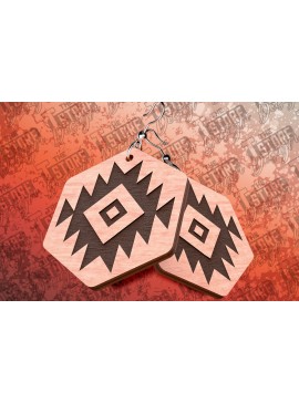 Σετ των 3 Intra απο ξύλο plywood 3mm-4mm πάχος Σκουλαρίκια Aztec Δίασταση 3x3 cm INTRAFABR-78991277