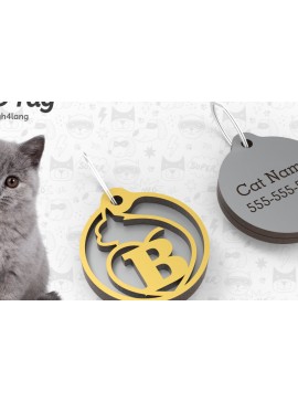 Σετ των 3 Intra απο ξύλο plywood 3mm-4mm πάχος Β | Ετικέτα αναγνώρισης γάτας | Γάτα | κοπής με λέιζερ Δίασταση 15x15 cm INTRAFABR-91779920