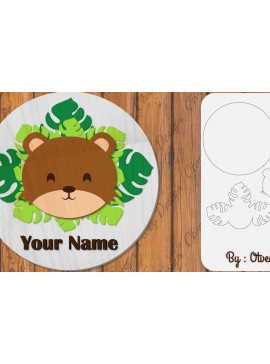 Intra απο ξύλο plywood 3mm-4mm πάχος Πινακίδα ονόματος μωρών ζώων Δίασταση 30x20 cm INTRAFABR-100161196