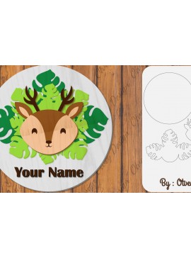 Intra απο ξύλο plywood 3mm-4mm πάχος Πινακίδα ονόματος μωρών ζώων Δίασταση 30x20 cm INTRAFABR-100161262