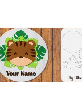 Intra απο ξύλο plywood 3mm-4mm πάχος Πινακίδα ονόματος μωρών ζώων Δίασταση 30x20 cm INTRAFABR-100161043