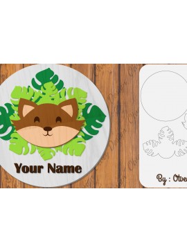 Σετ των 2 Intra απο ξύλο plywood 3mm-4mm πάχος Πινακίδα ονόματος μωρών ζώων Δίασταση 30x20 cm INTRAFABR-100161163