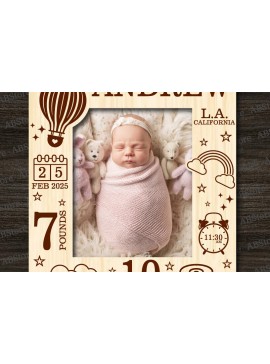 Intra απο ξύλο plywood 3mm-4mm πάχος Βρεφική Ανακοίνωση Κορνίζα Φωτογραφιών Κοπή  Δίασταση 20x30 cm INTRAFABR-115529553