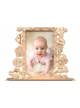 Intra απο ξύλο plywood 3mm-4mm πάχος Κορνίζα για βρεφική ανακοίνωση Δίασταση 20x30 cm INTRAFABR-116659565