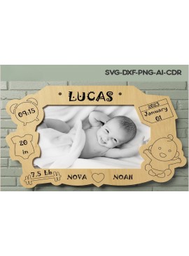 Σετ των 2 Intra απο ξύλο plywood 3mm-4mm πάχος Ανακοίνωση μωρού 267 Δίασταση 20x30 cm INTRAFABR-118683406