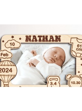 Σετ των 2 Intra απο ξύλο plywood 3mm-4mm πάχος Κορνίζα γέννησης μωρού Δίασταση 20x30 cm INTRAFABR-102981410