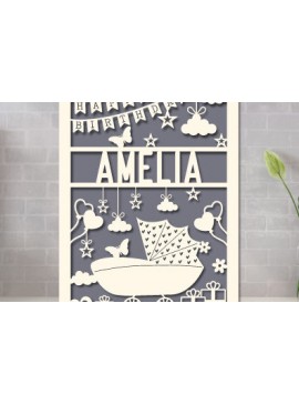 Σετ των 3 Intra απο ξύλο plywood 3mm-4mm πάχος Κόψιμο χαρτιού για κάρτα γενεθλίων μωρού Δίασταση 15x15 cm INTRAFABR-97352374