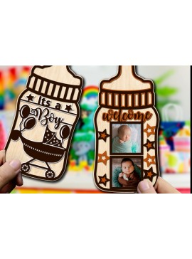 Σετ των 2 Intra απο ξύλο plywood 3mm-4mm πάχος Ανακοίνωση για αγοράκι με κορνίζα Δίασταση 20x30 cm INTRAFABR-69854599