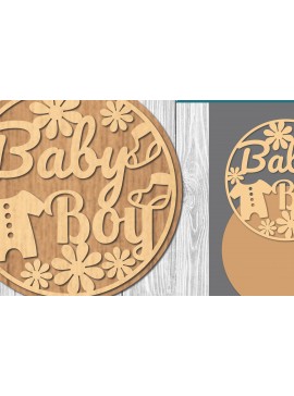 Σετ των 2 Intra απο ξύλο plywood 3mm-4mm πάχος Σήμα κοπής με λέιζερ μωρού 1 Δίασταση 15x15 cm INTRAFABR-106685596