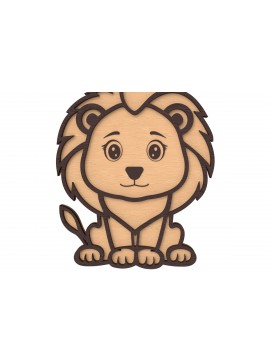 Σετ των 2 Intra απο ξύλο plywood 3mm-4mm πάχος κοπής με λέιζερ Baby Cute Lion Δίασταση 30x20 cm INTRAFABR-116648348