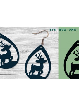 Σετ των 3 Intra απο ξύλο plywood 3mm-4mm πάχος Baby Deer Earrings Design Δίασταση 3x3 cm INTRAFABR-111317951
