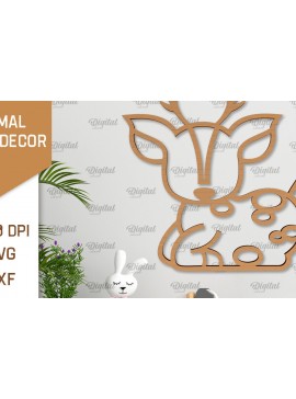 Σετ των 2 Intra απο ξύλο plywood 3mm-4mm πάχος Διακόσμηση τοίχου Baby Deer Cut  Δίασταση 30x20 cm INTRAFABR-102463766