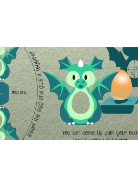 Σετ των 3 Intra απο ξύλο plywood 3mm-4mm πάχος Μωρό Δράκο | Πασχαλινή αυγοθήκη Δίασταση 15x15 cm INTRAFABR-91198338