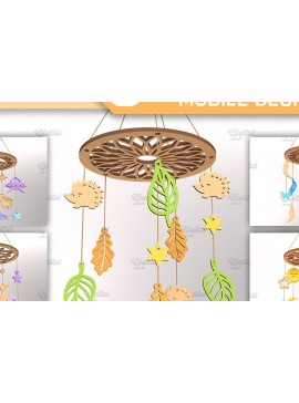 Σετ των 2 Intra απο ξύλο plywood 3mm-4mm πάχος  Mobile Dream Catcher για Baby Δίασταση 30x20 cm INTRAFABR-85703334