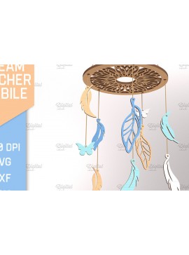 Σετ των 2 Intra απο ξύλο plywood 3mm-4mm πάχος Baby Dream Catcher Mobile Cut  Δίασταση 30x20 cm INTRAFABR-85701901