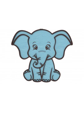 Σετ των 2 Intra απο ξύλο plywood 3mm-4mm πάχος Baby Elephant Cut  Δίασταση 30x20 cm INTRAFABR-116648345