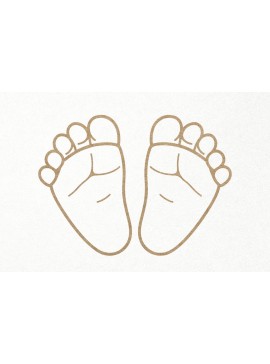 Σετ των 3 Intra απο ξύλο plywood 3mm-4mm πάχος Baby Feet , Newborn Baby Footprint Δίασταση 7x7 cm INTRAFABR-115240769