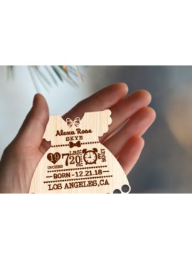 Σετ των 3 Intra απο ξύλο plywood 3mm-4mm πάχος Baby First Χριστουγεννιάτικα στολίδια Δίασταση 8x8 cm INTRAFABR-80172620