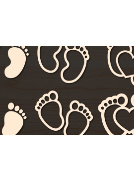 Σετ των 3 Intra απο ξύλο plywood 3mm-4mm πάχος Βρεφικά ίχνη στολίδι  Bundl Δίασταση 8x8 cm INTRAFABR-76918257