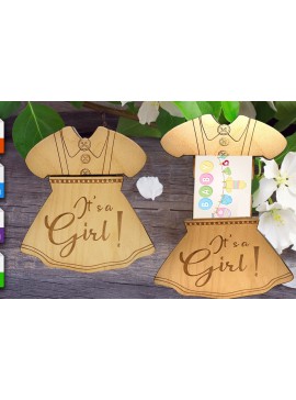 Σετ των 2 Intra απο ξύλο plywood 3mm-4mm πάχος Θήκη δώρου για κοριτσάκι Δίασταση 15x15 cm INTRAFABR-55923955